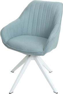Esszimmerstuhl HWC-K27, Küchenstuhl Stuhl mit Armlehne, drehbar Stoff/Textil ~ mint-grün