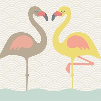 Selbstklebende Bordüre 'Funny Flamingos'