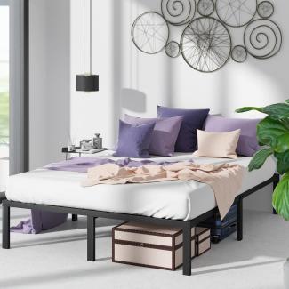 ZINUS Yelena Plattformbett aus Metall, 36 cm | Stahllattenrost | Einfache Montage | Stauraum unter dem Bett | 100 x 200 cm | Schwarz