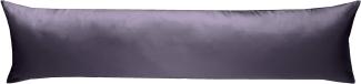 Mako-Satin Seitenschläferkissen Bezug uni / einfarbig lila 40x145 cm von Bettwaesche-mit-Stil