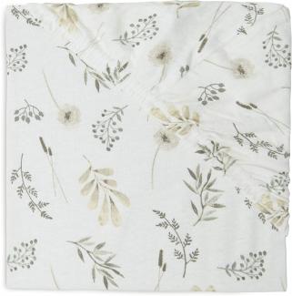 Jollein Wild Flowers Spannbettlaken 40 x 80 cm Weiß