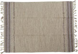 Dmora Moderner Boston-Teppich, Kelim-Stil, 100% Baumwolle, beige, 110x60cm