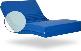 Gerialife Geriatrische Matratze für Krankenhäuser mit Gelenk | 15 cm HR-Schaum | wasserfester Bezug (105 x 200), Polyurethan, blau, 105x200