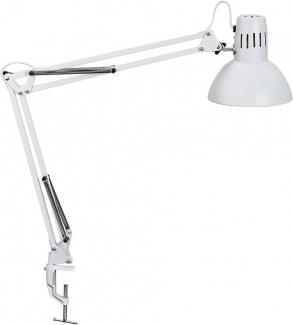 Maul LED Schreibtischlampe MAULstudy | Verstellbare Klemmleuchte mit Gelenkarm für Büro, Arbeitszimmer und Schreibtisch | Elegante Bürolampe aus Metall | Inklusive LED-Leuchtmittel | Weiß