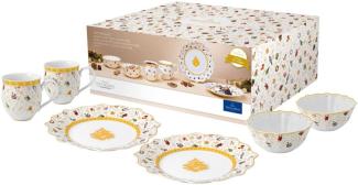 Villeroy & Boch – Toys Delight Frühstücks-Set, Weihnachtliches Porzellan-Geschirr-Set für 2 Personen, 6 teilig, Jubiläumsedition