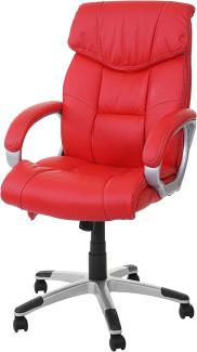 Massage-Bürostuhl HWC-A71, Drehstuhl Chefsessel, Heizfunktion Massagefunktion Kunstleder ~ rot
