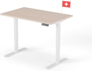 Schreibtisch DESK 140 x 80 cm - Gestell Weiss, Platte Eiche