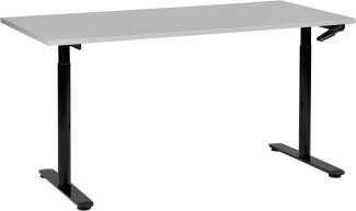 Schreibtisch grau schwarz 160 x 72 cm manuell höhenverstellbar DESTIN IV