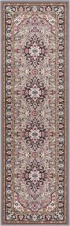Orientalischer Kurzflor Teppich Skazar Isfahan Grau - 80x250x0,9cm