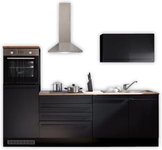 Küchenblock JAZZ Küchenzeile Schwarz ohne Geräte ca. 260 x 200 x 60 cm