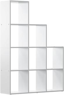 Livinity 'Aramis' Treppenregal, 9 Fächer, Spanplatte, weiß, 103,5 x 144 cm