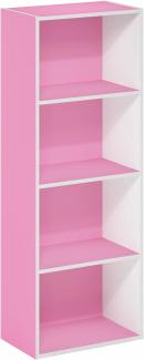Furinno Luder Bücherregal 4-stöckig rosa/weiß