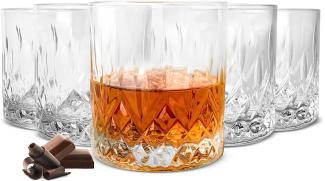 6 Whiskygläser 280ml mit Relief Wassergläser Saftgläser Longdrinkgläser Trinkgläser Cocktailgläser