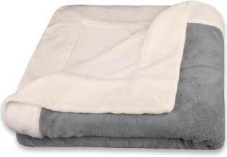 CelinaTex Flauschige Kuscheldecke 150 x 200 cm Creme weiß und grau Decke Sofa Wohndecke Mikrofaser Fleece Oeko-TEX Toronto