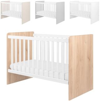 Kikkaboo Babybett Ayla 140 x 70 cm, Gitterstäbe abnehmbar, 3 Ebenen einstellbar hellbraun