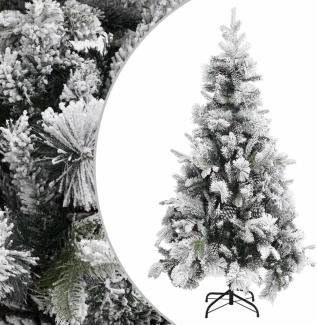 vidaXL Weihnachtsbaum mit Zapfen Beschneit 225 cm PVC & PE