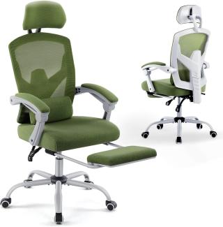 DUMOS Bürostuhl Ergonomisch EIN Schreibtischstuhl mit Komfortarmlehnen Ausgestattet mit Einer Bequemen Lendenwirbelstütze und Fußstütze Office Chair Geeignet für Zuhause