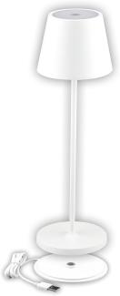 V-TAC Dimmbare LED-Tischlampe Kabellos mit Touch-Bedienung - Wiederaufladbar Weiß Lampe für den Innen und Draußen - Außenbereich IP54 - Hause Restaurant - 4400-mAh-Akku - Warmweiß 3000K - 2W, VT-7522