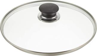 BALLARINI Edelstahlrand & Knauf schwarz 24cm Glasdeckel mit Edelstahlrand, 24 cm, Glas, grau