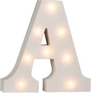 Beleuchteter Holz-Buchstabe A, mit 8 LED