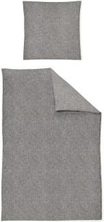 Irisette Flausch-Cotton Bettwäsche Set Mink 8835 grau 155 x 220 cm + 1 x Kissenbezug 80 x 80 cm