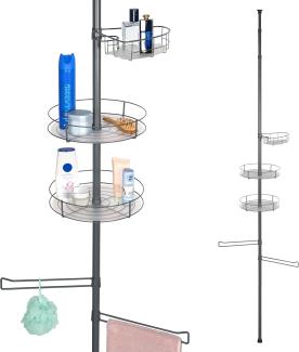 bremermann Teleskopregal Teleskop-Badregal, 3 Körbe, 2 Stangen, bis max. ca. 290 cm, grau