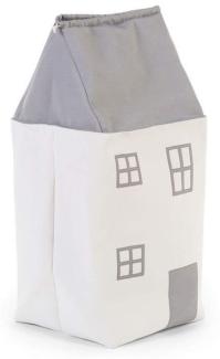 Spielzeugtasche Aufbewahrungstasche Kinder Haus in Grau, Korb für das Kinderzimmer, das Bad oder unterwegs, 32 x 32 x 73 cm