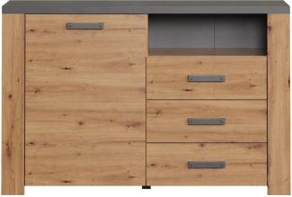 Sideboard Follow in Eiche Artisan und grau 127 x 83 cm