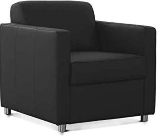 CAVADORE Corianne Sessel, mit Federkern, Ledersessel Design, 78 x 80 x 83, Echtleder: schwarz