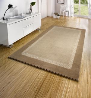 Design Velours Teppich Band Creme Beige 160x230 cm