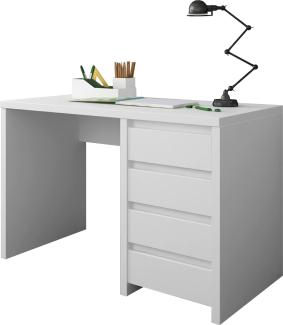 Domando Schreibtisch Jesolo Modern für Büro Breite 110cm, beidseitig montierbar in Weiß Matt