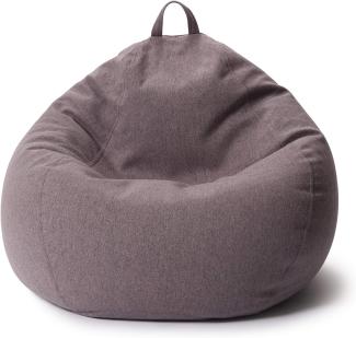 Lumaland Comfort Line XL Sitzsack Indoor - 90x110x50 cm - Bodenkissen, Bean Bag Chair - 250 L - EPS Perlen Füllung - Dunkelgrau