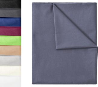 GREEN MARK Textilien Klassische Bettlaken | Betttuch | Laken | Leintuch | Haustuch 100% Baumwolle ohne Gummizug vielen Größen und Farben Größe: 240x275 cm, anthrazit grau