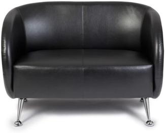 hjh OFFICE Lounge Sofa ST. Lucia Kunstleder 2-Sitzer Sofa mit weicher Polsterung, besonders bequem, 713400, Schwarz