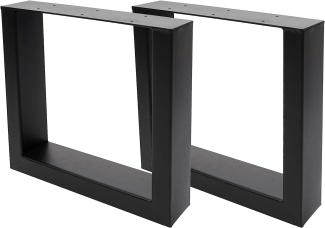2er-Set Tischbein HWC-H33, für Couchtisch Sitzbank Tischgestell Tischkufe, Industrial 37x40cm ~ schwarz