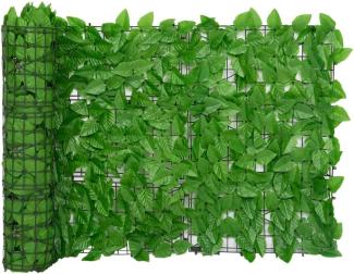 vidaXL Balkon-Sichtschutz mit Grünen Blättern 400x75 cm