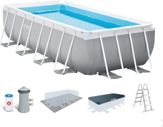 Intex 'Frame Swimming Pool Set Prism Quadra IV', grau, 488 x 244 x 107 cm, inkl. Kartuschenfilteranlage