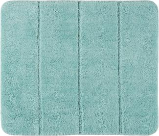 WENKO Badteppich Steps Turquoise, 55 x 65 cm - Badematte, rutschhemmend, außergewöhnlich weiche und dichte Qualität, Polyester, 55 x 65 cm, Türkis