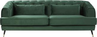 3-Sitzer Sofa Samtstoff dunkelgrün SLETTA
