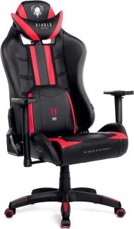 Diablo X-Ray Gaming Stuhl Bürostuhl Gamer Chair Schreibtischstuhl 4D Armlehnen Ergonomisches Design Kunstleder Perforation Wippfunktion Schwarz-Rot Normal (L)
