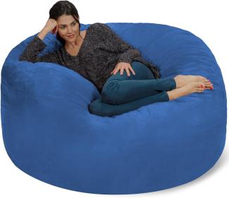 Chill Sack Bohnenbeutelstuhl: Riesen Memory Foam Möbel Taschen und große Liege - großes Sofa mit großen Wasser resistent Soft Micro Suede Cover - Königsblau, 5 Fuß