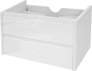 Waschbeckenunterschrank HWC-B19, Waschtischunterschrank Waschtisch Badezimmer, hochglanz Soft-Close 50x80cm ~ weiß