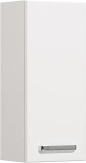 Pelipal Badezimmer Hängeschrank Quickset 354 in Weiß Seidenglanz/Weiß Miniperl, 25 cm breit | Bad Wandschrank mit 1 Tür und 2 Einlegeböden