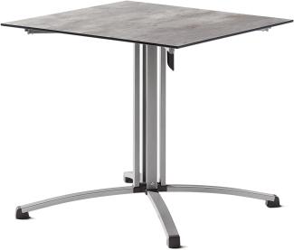 Sieger 5330-21 Party-Klapptisch mit Polytec Tischplatte, Stahlrohr Beton, hell 80 x 73 x 80 cm