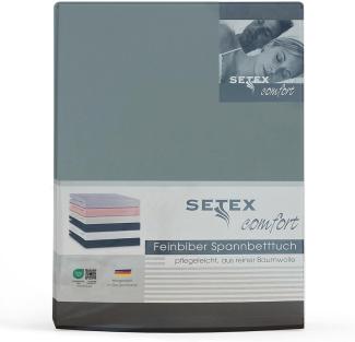 SETEX Feinbiber Spannbettlaken, 180 x 200 cm großes Spannbetttuch, 100 % Baumwolle, Bettlaken in Dunkel Jade