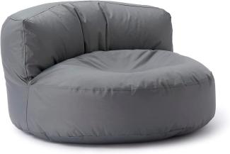 Lumaland Outdoor Sitzsack-Lounge, Rundes Sitzsack-Sofa für draußen, 320l Füllung, 90 x 50 cm, Grau