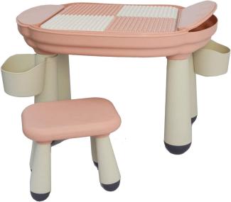 3-in-1 Kinder Spieltisch kompatibel mit LEGO DUPLO - Kindertisch mit Stuhl ab 1