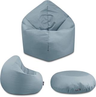 BuBiBag - 2in1 Sitzsack Bodenkissen - Outdoor Sitzsäcke Indoor Beanbag in 32 Farben und 3 Größen - Sitzkissen für Kinder und Erwachsene (145 cm Durchmesser, Grau)