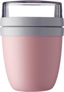 Mepal - Lunchpot Ellipse - Praktischer Joghurtbecher & Müslibecher - Unterteilung für Joghurt & Müsli - Geeignet für Gefrierschrank, Mikrowelle & Spülmaschine - 500 ml + 200 ml - Nordic Pink