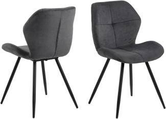 Set 2x Petri Esszimmerstuhl grau schwarz Stuhl Stühle Esszimmer Küchenstühle